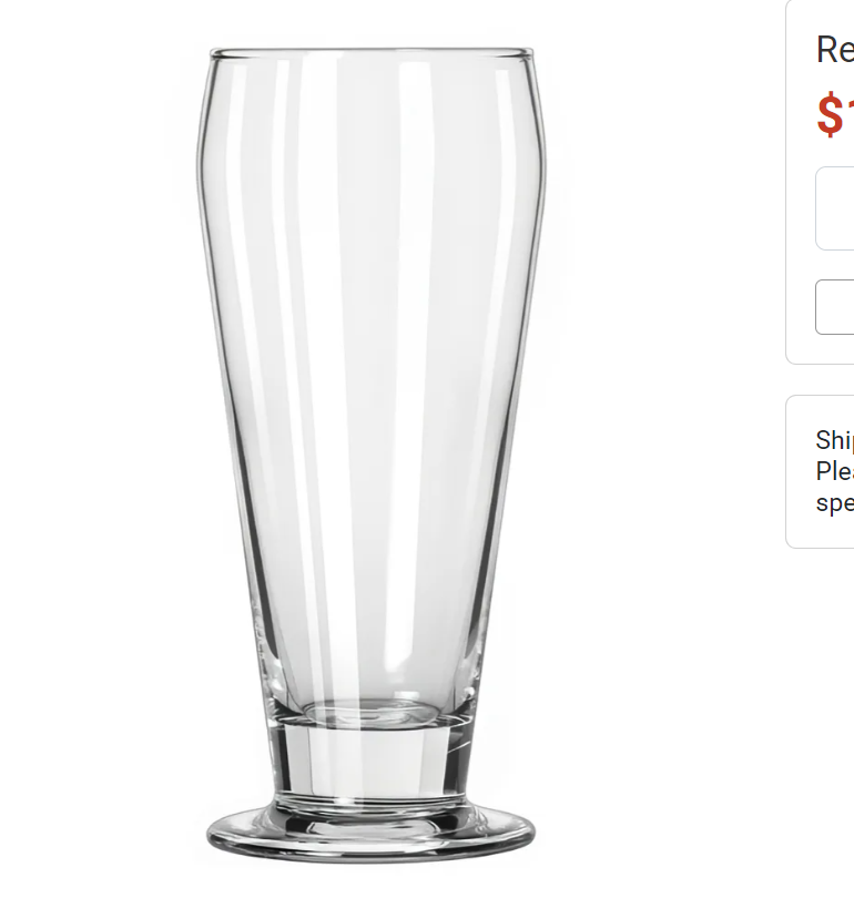 Libbey 3812 12 oz Ale Glass - Safedge Rim & Foot Guarantee