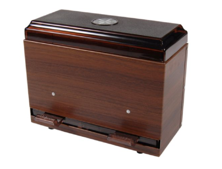 Vollrath 3825-12 Straw Boss Jr. Dark Walnut Single-Sided Straw Dispenser, 250 Capacity
