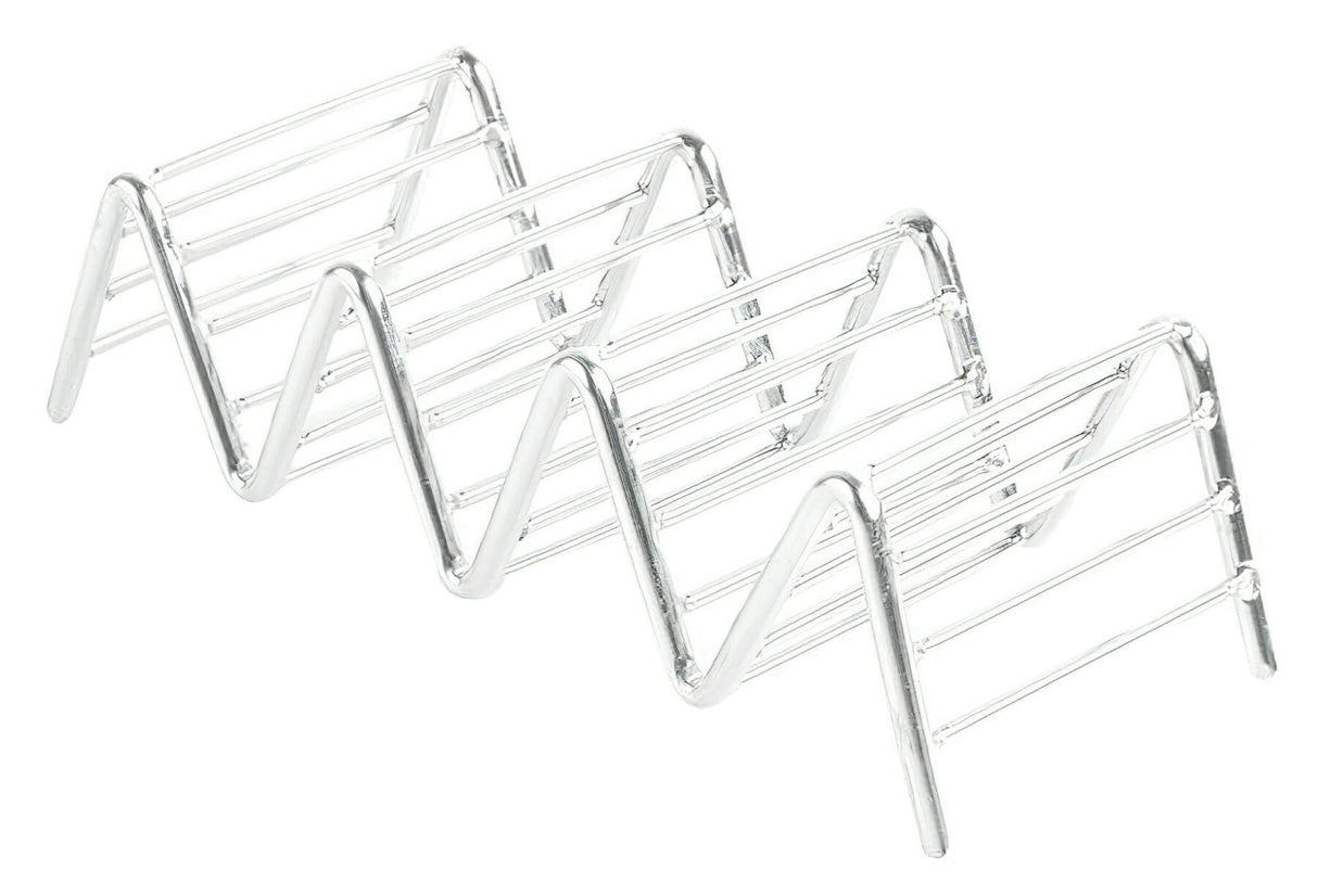 GET 4-81858 Specialty Servingware Stainless Steel Taco Holder 6" x 2-1/2" x 1-1/2"H - Holds 3 to 4 Tacos