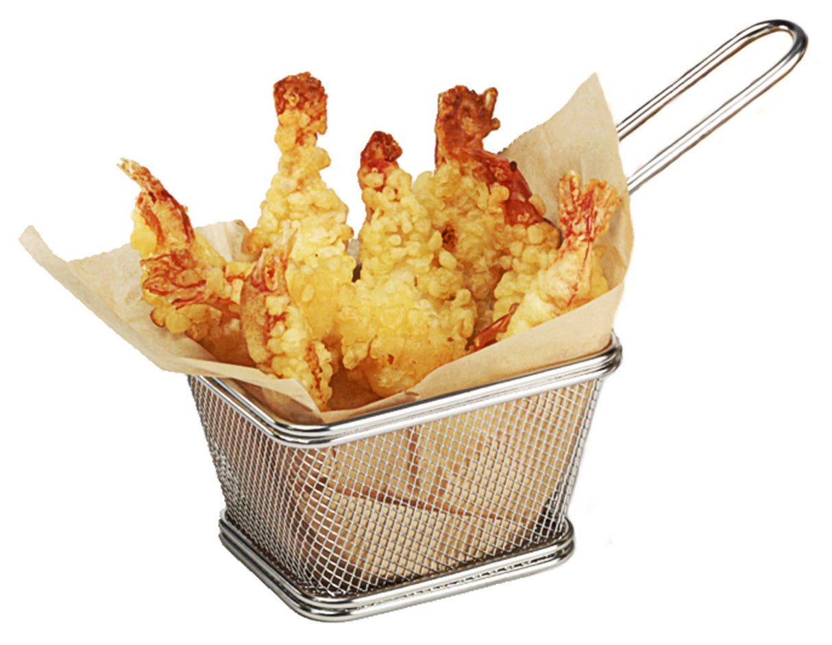 GET 4-81860 Specialty Servingware Stainless Steel Single Serving Fry Basket 4" x 3-1/4" x 2-1/4"H