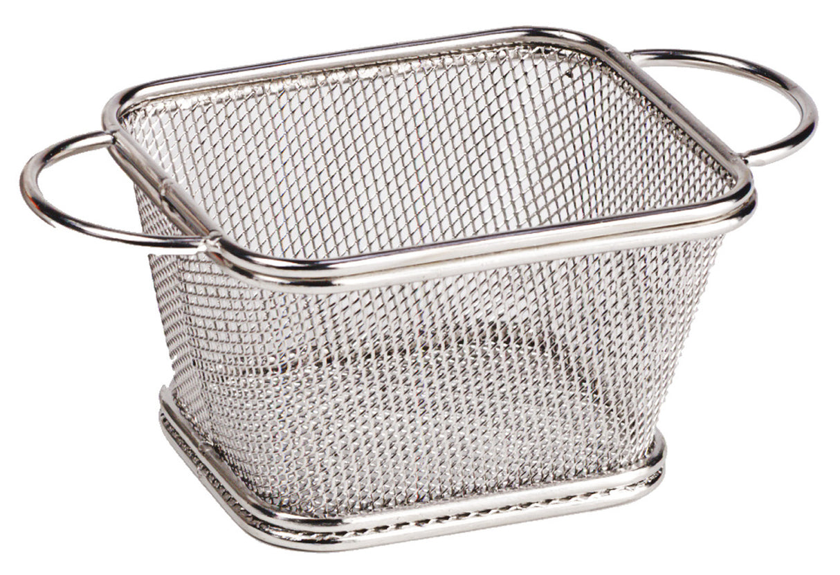 GET 4-81865 Specialty Servingware Stainless Steel Single Serving Fry Basket w/ Round Handles 4" x 3-1/4" x 2-1/4"H