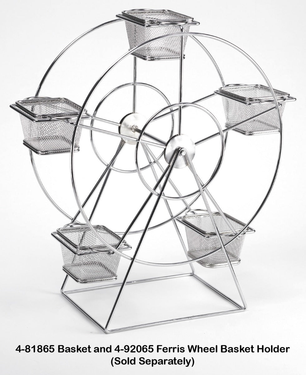 GET 4-81865 Specialty Servingware Stainless Steel Single Serving Fry Basket w/ Round Handles 4" x 3-1/4" x 2-1/4"H