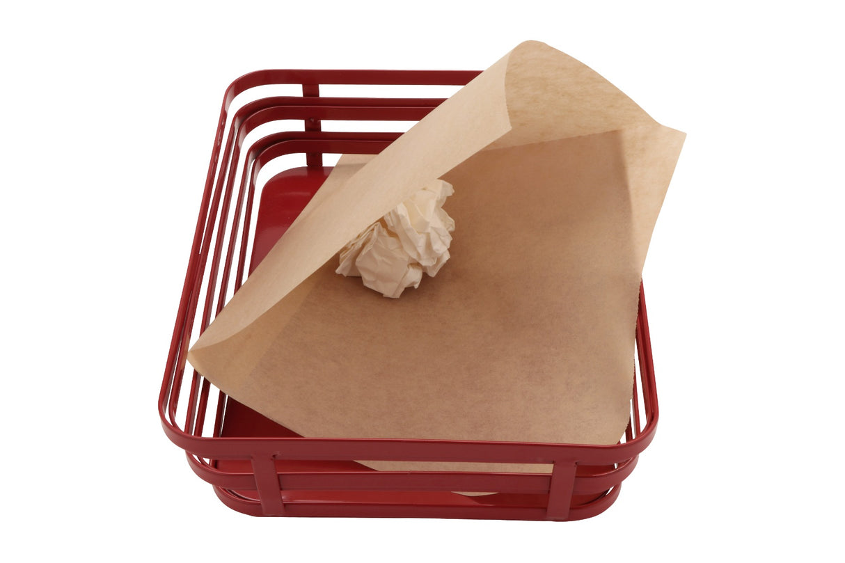 GET 4-T4000 Food-Safe Double-Open Bag / Wire Cone Basket Liner / Deli Wrap 7" x 7" - Brown Paper - 2000/Case