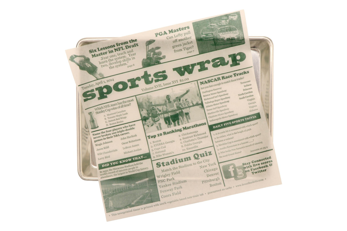 GET 4-TG1080 Food-Safe Sports Newsprint Liner 12" x 12" - White Paper - 1000/Case