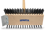 Carlisle 4002600 Sparta Broiler Master Grill Brush & Scraper with Carbon Steel Bristles and Wood Handle 30-1/2" OAL