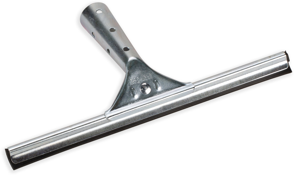 Carlisle 4007000 Flo-Pac Hand Held Window Squeegee with 12 " Black Rubber Blade and Stainless Steel Handle