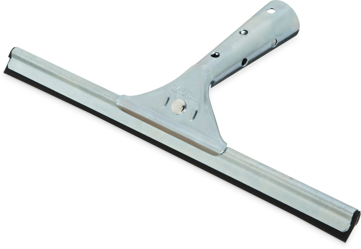 Carlisle 4007000 Flo-Pac Hand Held Window Squeegee with 12 " Black Rubber Blade and Stainless Steel Handle