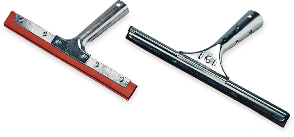 Carlisle 4007000 Flo-Pac Hand Held Window Squeegee with 12 " Black Rubber Blade and Stainless Steel Handle