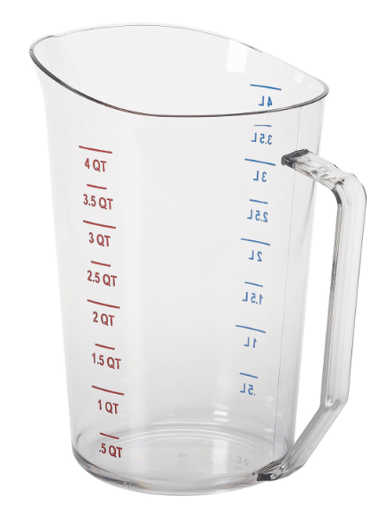 Cambro 400MCCW135 4 qt Camwear Measuring Cup - Clear