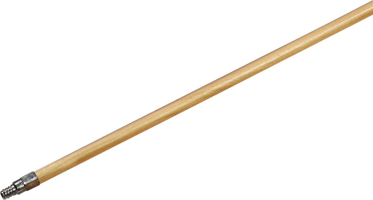 Carlisle 4027500 Metal Tip Threaded Wood Broom / Brush Handle 40" - Natural Lacquered
