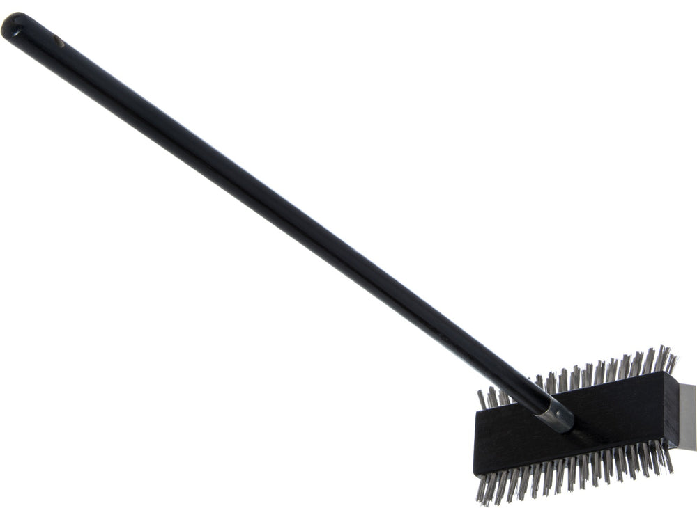Carlisle 4029000 Sparta Broiler Master Grill Brush & Scraper with Stainless Steel Bristles and Wood Handle 30-1/2" OAL