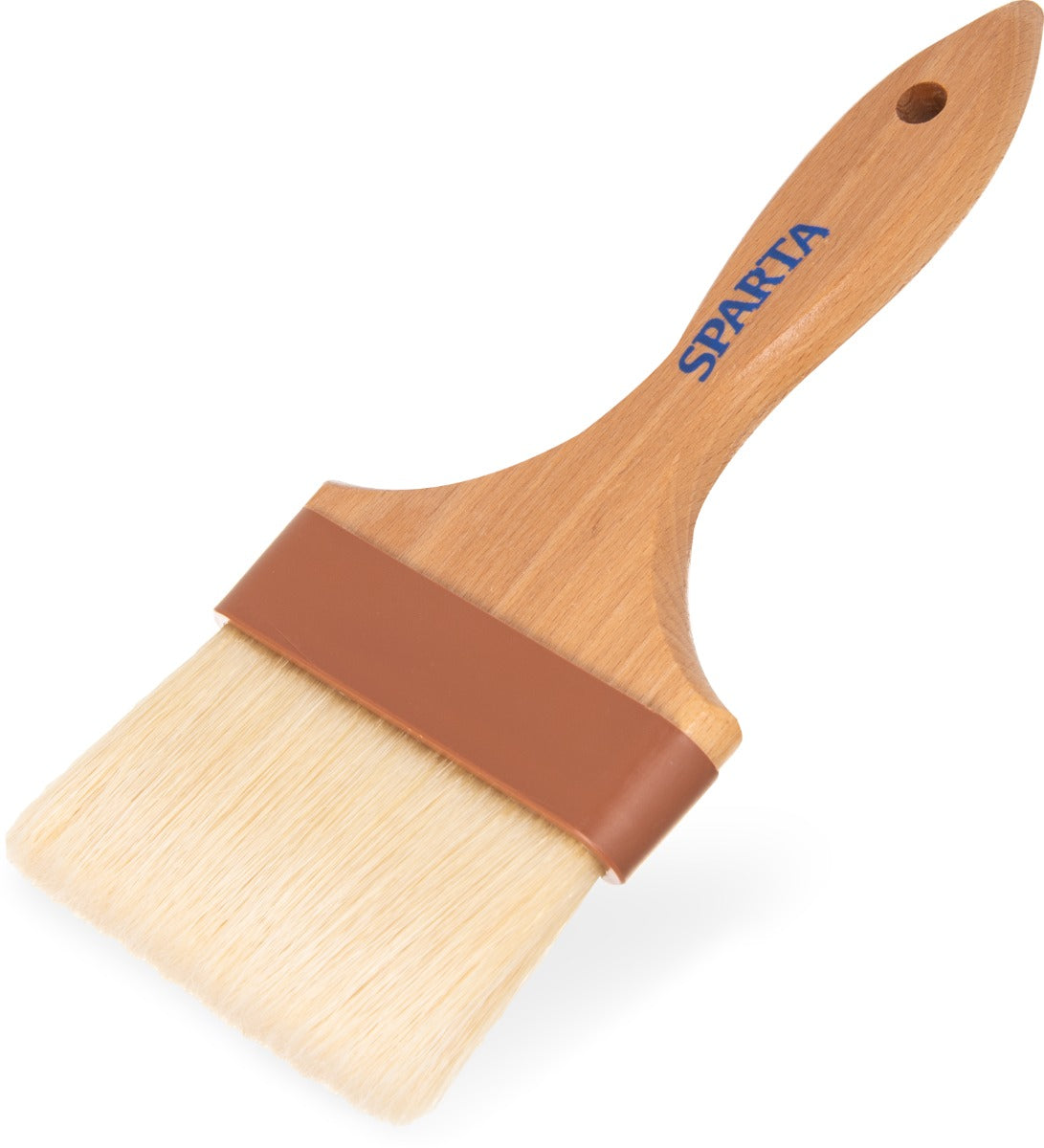 Carlisle 4037600 Sparta Chef Series Flat Pastry / Basting Brush with 4"W Boar Bristles & 6-1/4" Wood Handle