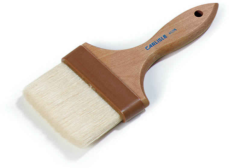 Carlisle 4037600 Sparta Chef Series Flat Pastry / Basting Brush with 4"W Boar Bristles & 6-1/4" Wood Handle