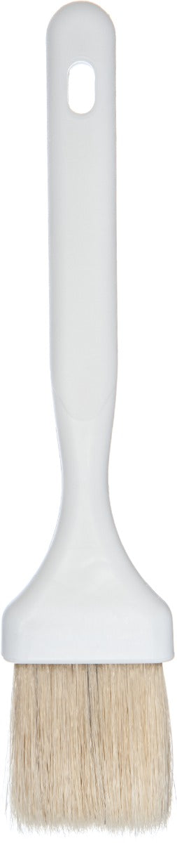 Carlisle 4037800 Sparta Meteor Flat Pastry / Basting Brush with 2"W Boar Bristles & Plastic Handle with Hook - White
