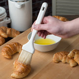 Carlisle 4037800 Sparta Meteor Flat Pastry / Basting Brush with 2"W Boar Bristles & Plastic Handle with Hook - White