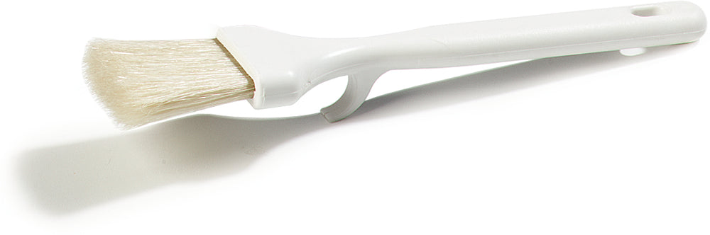 Carlisle 4037800 Sparta Meteor Flat Pastry / Basting Brush with 2"W Boar Bristles & Plastic Handle with Hook - White