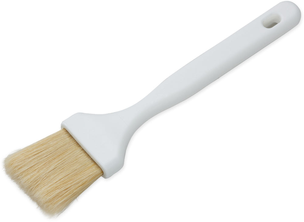 Carlisle 4037800 Sparta Meteor Flat Pastry / Basting Brush with 2"W Boar Bristles & Plastic Handle with Hook - White