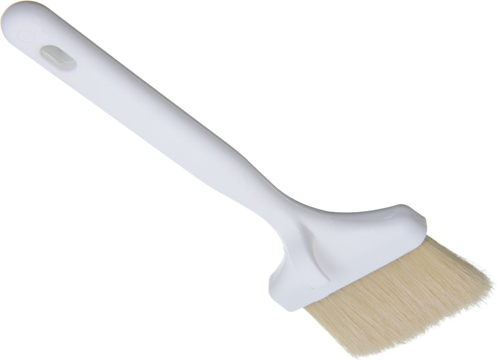 Carlisle 4037900 Sparta Meteor Flat Pastry / Basting Brush with 3"W Boar Bristles & Plastic Handle with Hook - White