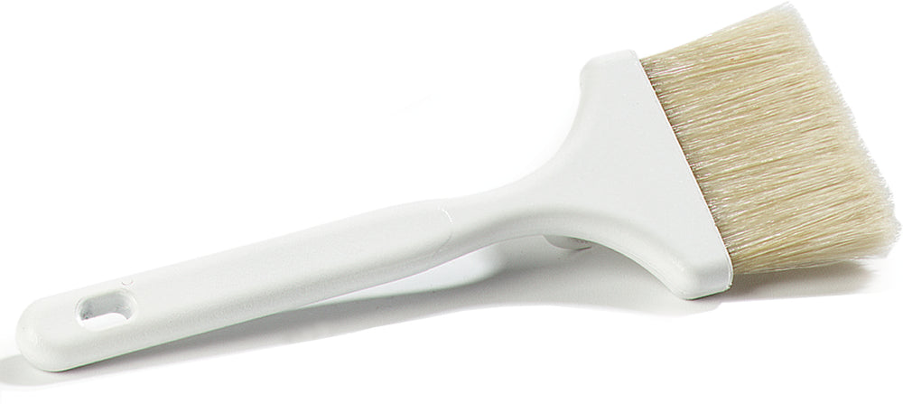 Carlisle 4037900 Sparta Meteor Flat Pastry / Basting Brush with 3"W Boar Bristles & Plastic Handle with Hook - White