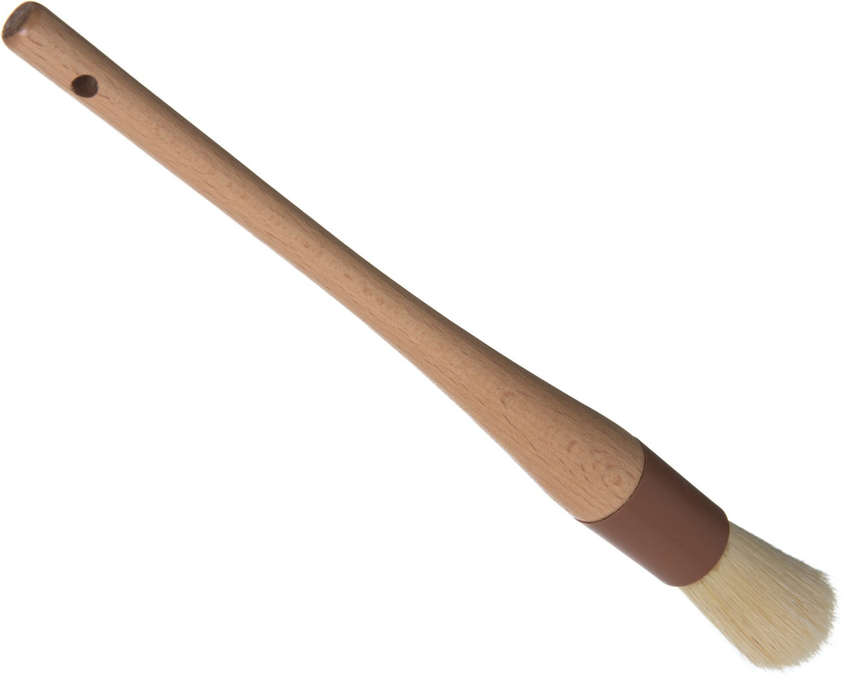Carlisle 4038000 Sparta Chef Series Round Pastry / Basting Brush with 1"Dia. Boar Bristles & 8-1/4" Wood Handle