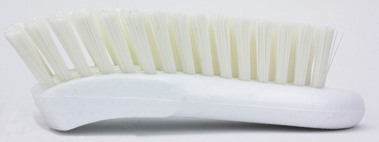 Carlisle 40521EC02 Sparta Color Coded Cutting Board / Hand Scrub Brush with Polyester Bristles and Plastic Block 6" - White
