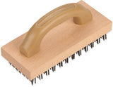 Carlisle 4067600 Wooden Butcher Block Brush with Steel Bristles and Plastic Handle 9" x 4"