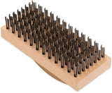 Carlisle 4067600 Wooden Butcher Block Brush with Steel Bristles and Plastic Handle 9" x 4"