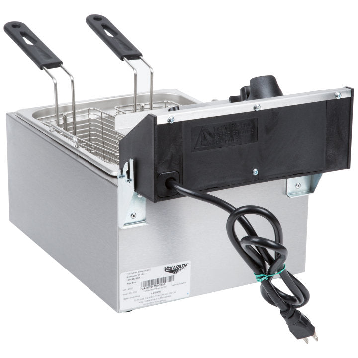 Vollrath 40705 Cayenne Standard-Duty Countertop Deep Electric Fryer 10 lb.  - 120v