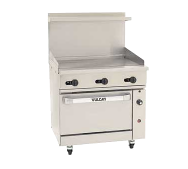 Vulcan 36C-36GT Endurance Natural Gas Range w/ Thermostatic Griddle & Convection Oven 36" - 95,000 BTU