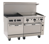 Vulcan 60SS-4B36GT Endurance Natural Gas Range 4 Burners w/ Thermostatic Griddle & 2 Standard Ovens 60" - 238,000 BTU