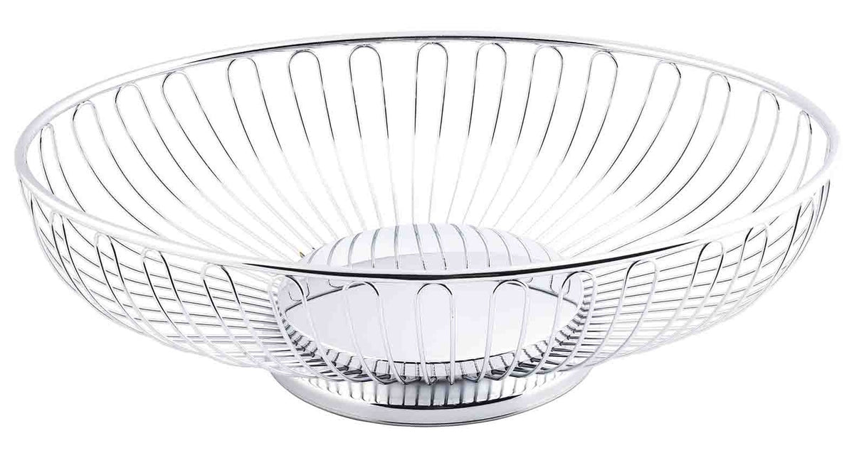 TableCraft 4176 Chalet Chrome Plated Steel Oval Wire Serving Basket 11-3/8" x 8" x 3-1/4"