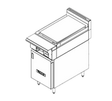 Vulcan V1P18B V Series Heavy Duty Natural Gas Plancha Range & Cabinet Base 18" - 17,000 BTU