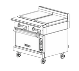 Vulcan V2P36 V Series Heavy Duty Natural Gas Modular Range w/ 2 Plancha Tops 36" - 35,000 BTU