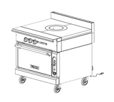 Vulcan V1FT36 V Series Heavy Duty Natural Gas Modular Range French Top 36" - 45,000 BTU
