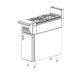 Vulcan V2B12 V Series Heavy Duty Natural Gas Modular Range 2 Open Burners 12" - 70,000 BTU