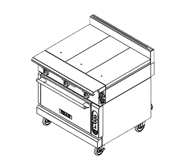 Vulcan V336HB V Series Heavy Duty Natural Gas Range w/ 3 Hot Tops & Cabinet Base 36" - 90,000 BTU