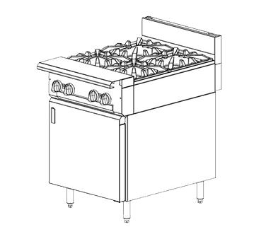 Vulcan V4B24 V Series Heavy Duty Natural Gas Modular Range 4 Burners 24" - 140,000 BTU