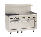 Vulcan 60SC-4B36G Endurance Natural Gas Range 4 Burner w/ Manual Griddle, Standard & Convection Oven 60" - 238,000 BTU