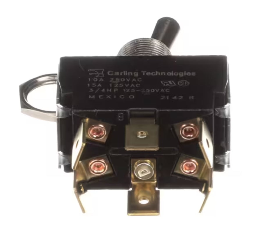 AllPoints 421038 DPDT On/Off/On 6 Tab Toggle Switch - Fits 1/2 in Hole (00-340324-00008)