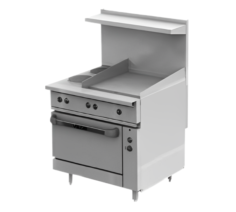 Vulcan EV36-S-2FP24G480 Endurance Electric Range Two French Plates w/ Griddle & Standard Oven 36"- 480v