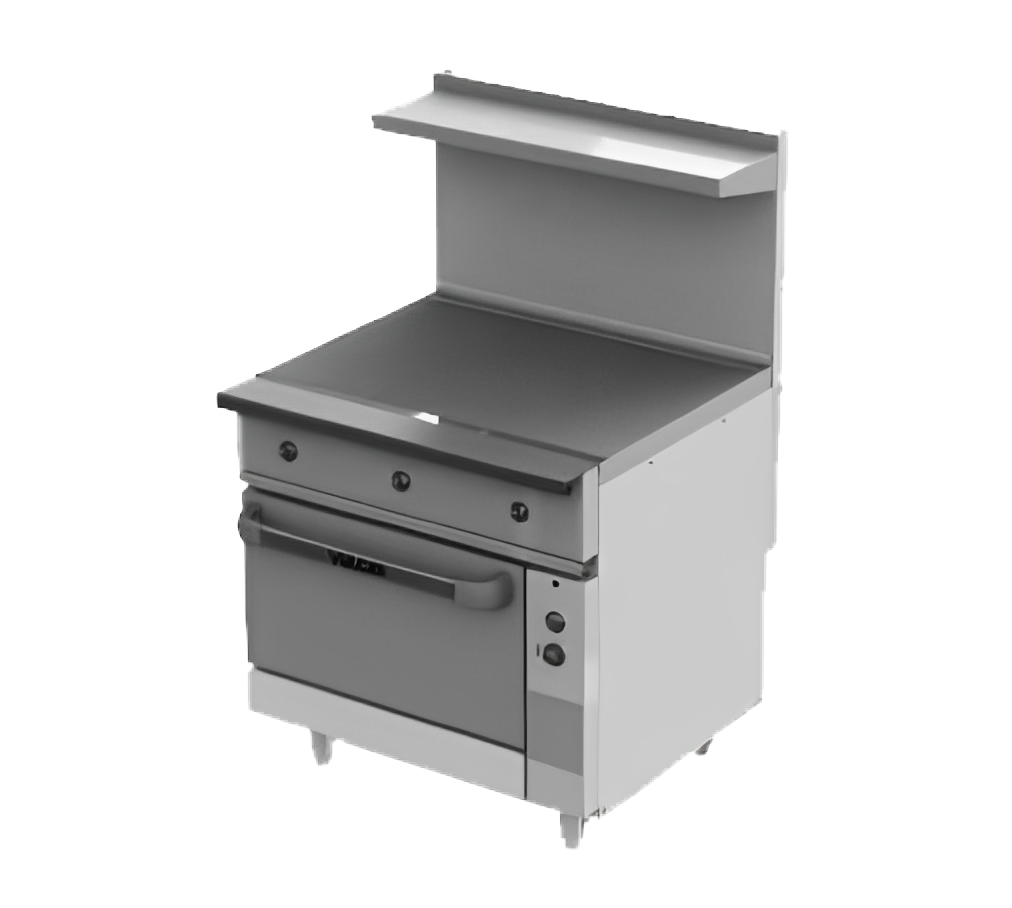 Vulcan EV36-S-3HT-480 Endurance Three Hot Top 36" Range Elec w/ Oven Base-480V, 20kW