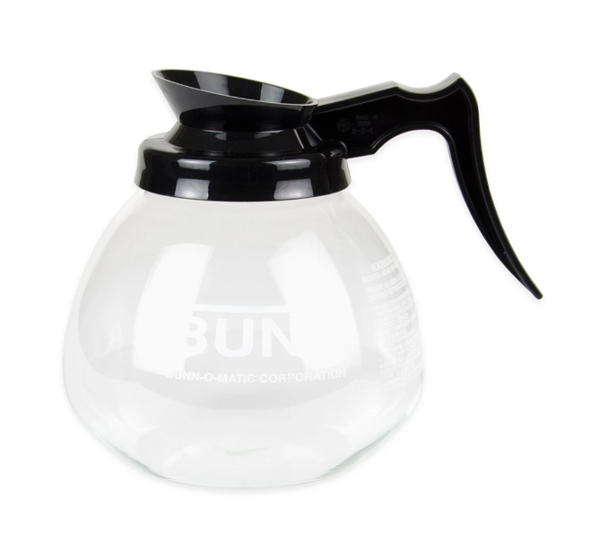 Bunn 42400.0101 Glass Coffee Decanter, 64 oz, Black Pourer/Handle (42400.0101)