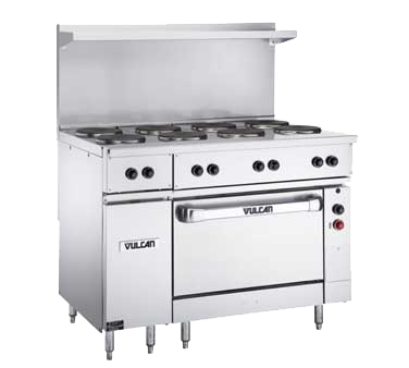 Vulcan EV48-S-8FP-240 Endurance Electric Range Eight French Plate w/ Oven Base 48" - 240V