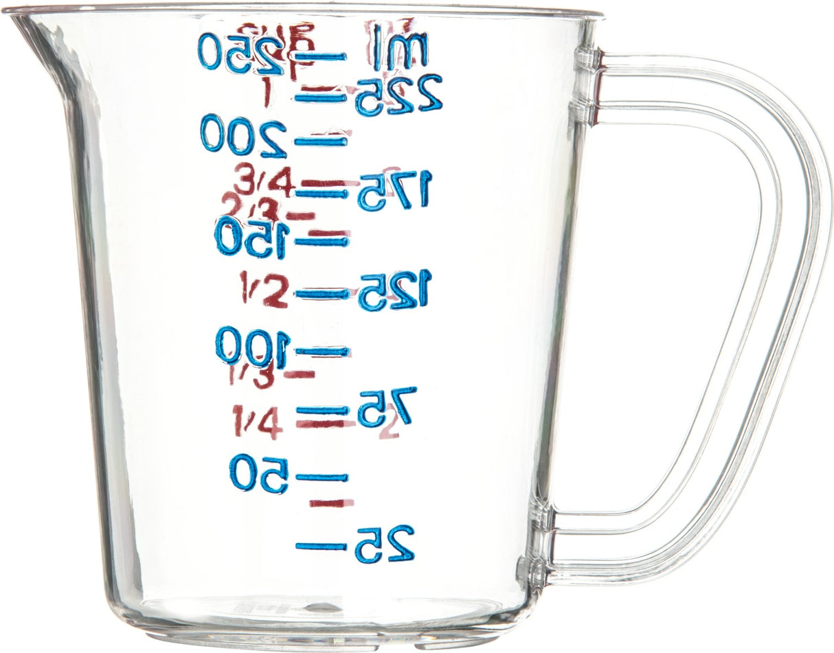Carlisle 4314107 Carlisle Measuring Cup 8 oz, Clear Plastic , 12ea/cs