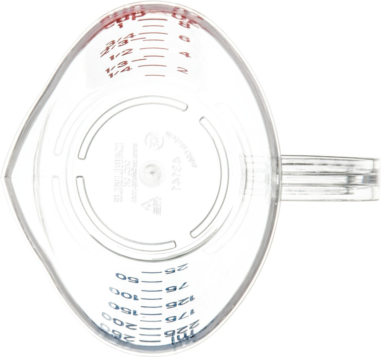 Carlisle 4314107 Carlisle Measuring Cup 8 oz, Clear Plastic , 12ea/cs