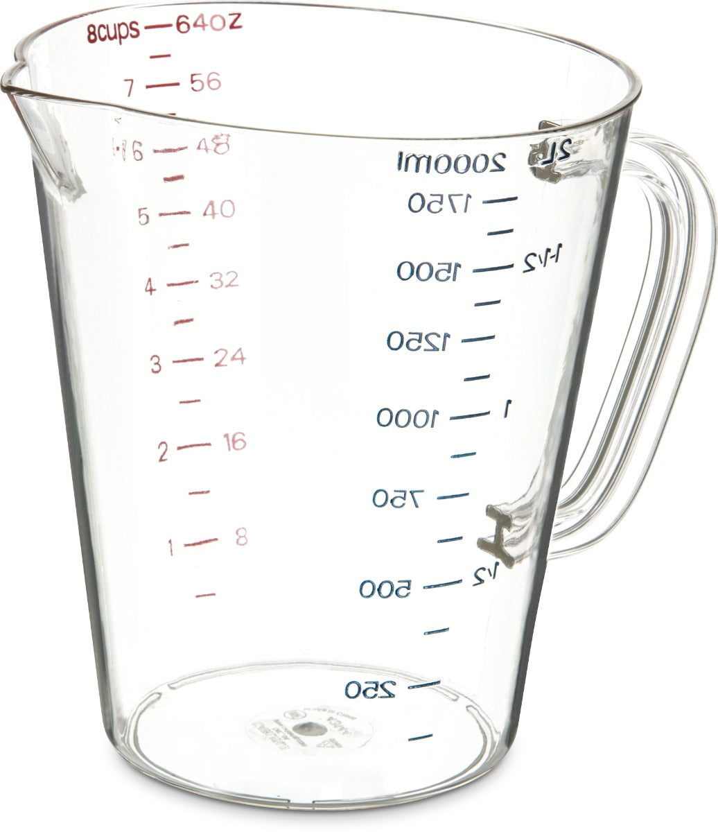 Carlisle 4314407 Carlisle Measuring Cup 64 oz, Clear Plastic