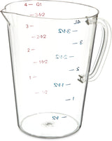 Carlisle 4314507 Carlisle Measuring Cup 128 oz, Clear Plastic