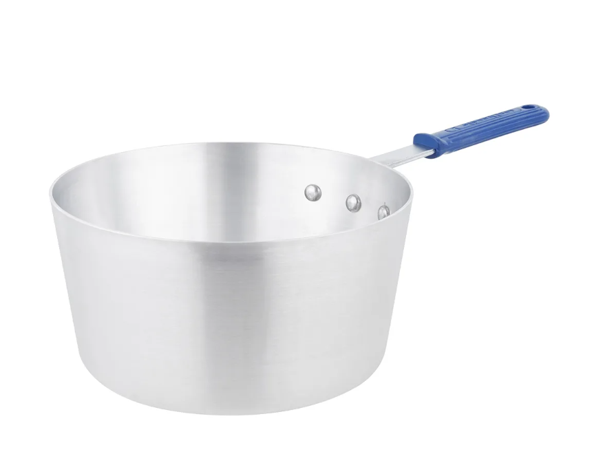 Vollrath 434812 8 1/2 qt Wear-Ever Aluminum Saucepan w/ Solid Silicone Handle - 6ea/Case