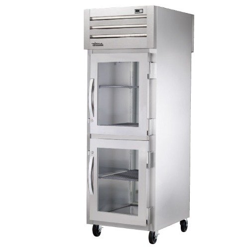 True STA1RPT-2HG-1S-HC Spec Series 1-Section 2 Glass Half Door Front / 1 Solid Door Rear Pass-Thru Refrigerator 27" - 31 cu. ft. - 115v