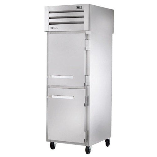 True STA1RPT-2HS-1G-HC Spec Series 1-Section 2 Solid Half Door Front / 1 Glass Door Rear Pass-Thru Refrigerator 27" - 31 cu. ft. - 115v